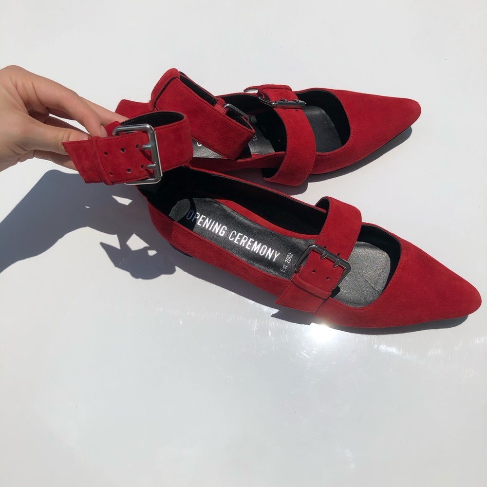 Red Buckle Flats
